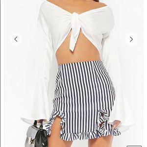 Forever 21 striped and ruffled skirt